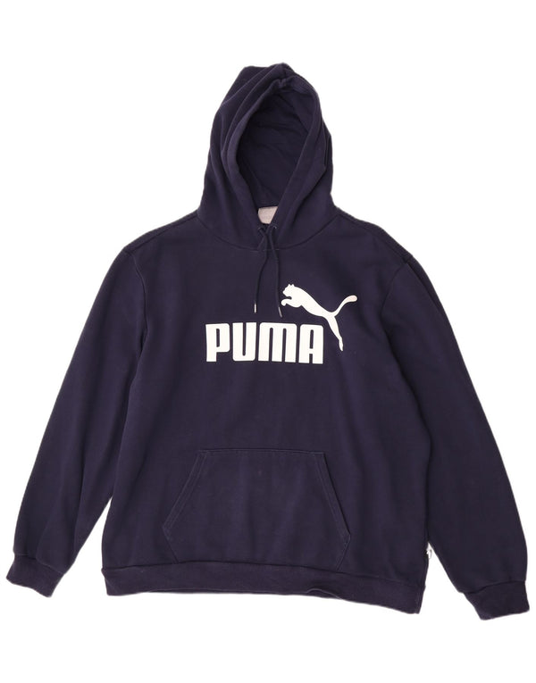 Felpa con cappuccio grafica da uomo Puma XL in cotone blu navy