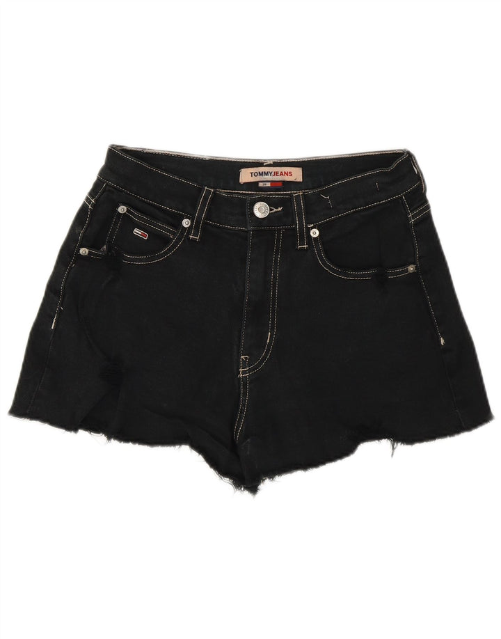 Pantaloncini di jeans da donna Tommy Hilfiger W26 piccoli neri
