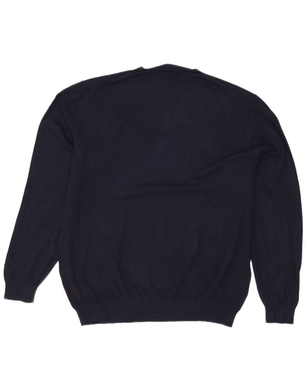 Maglione ZARA da Uomo con Scollo a V 2XL Blu Navy in viscosa