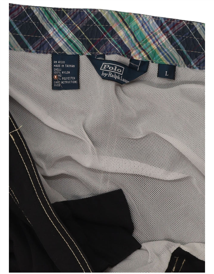 Pantaloncini da bagno cargo da uomo Polo Ralph Lauren grandi in poliestere nero