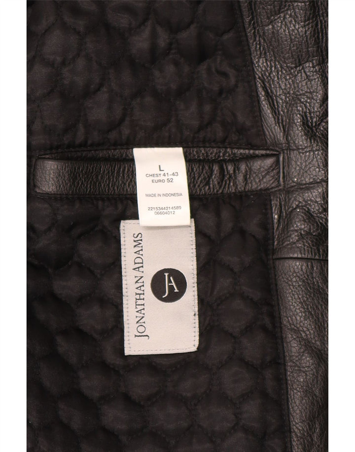 Giacca in pelle da uomo VINTAGE UK 40 grande in pelle nera
