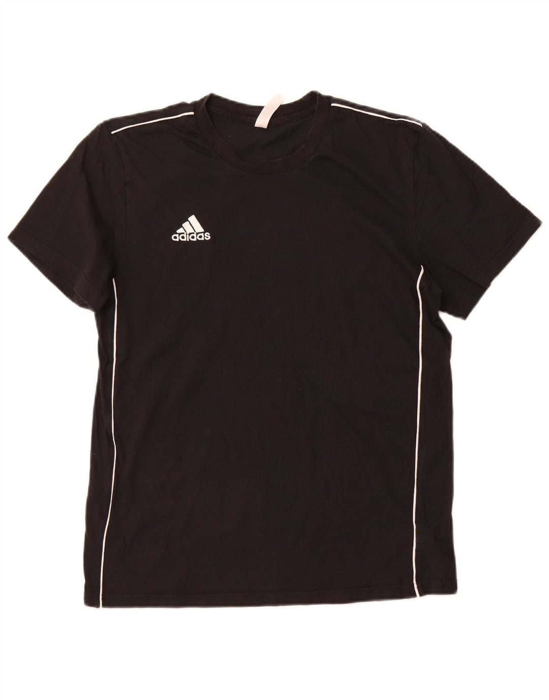 ADIDAS Womens T-Shirt Top UK 14 Medium Black Cotton