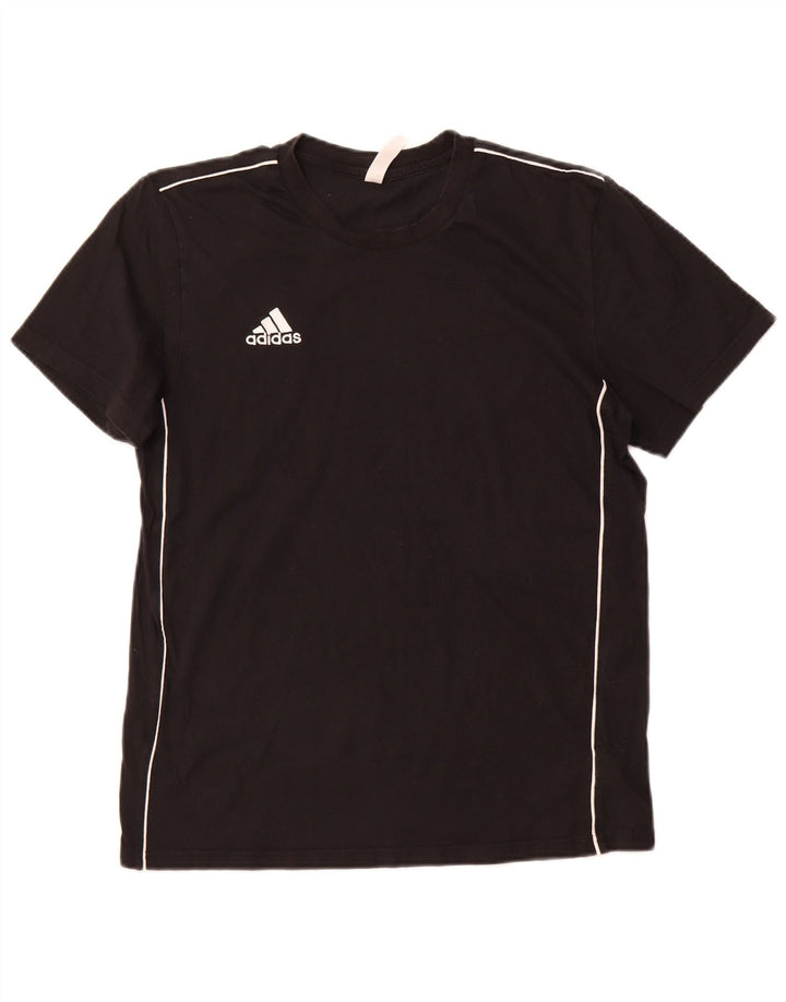 ADIDAS Womens T-Shirt Top UK 14 Medium Black Cotton