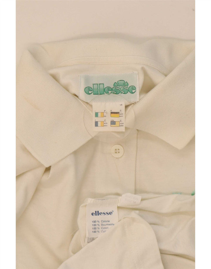 Polo da donna Ellesse IT 44 cotone floreale bianco medio