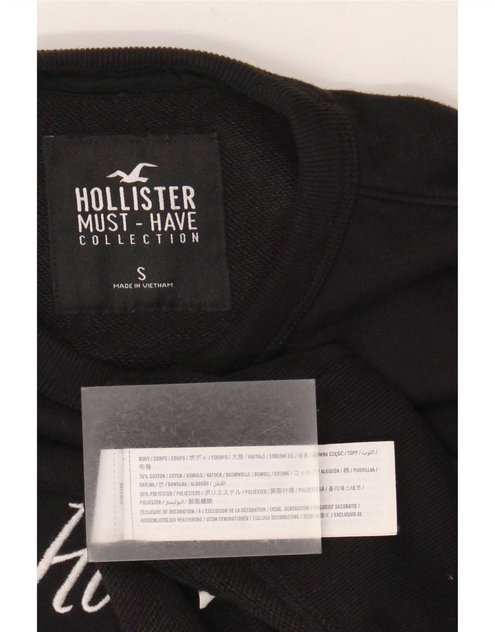 Felpa grafica da uomo Hollister Maglione piccolo cotone nero