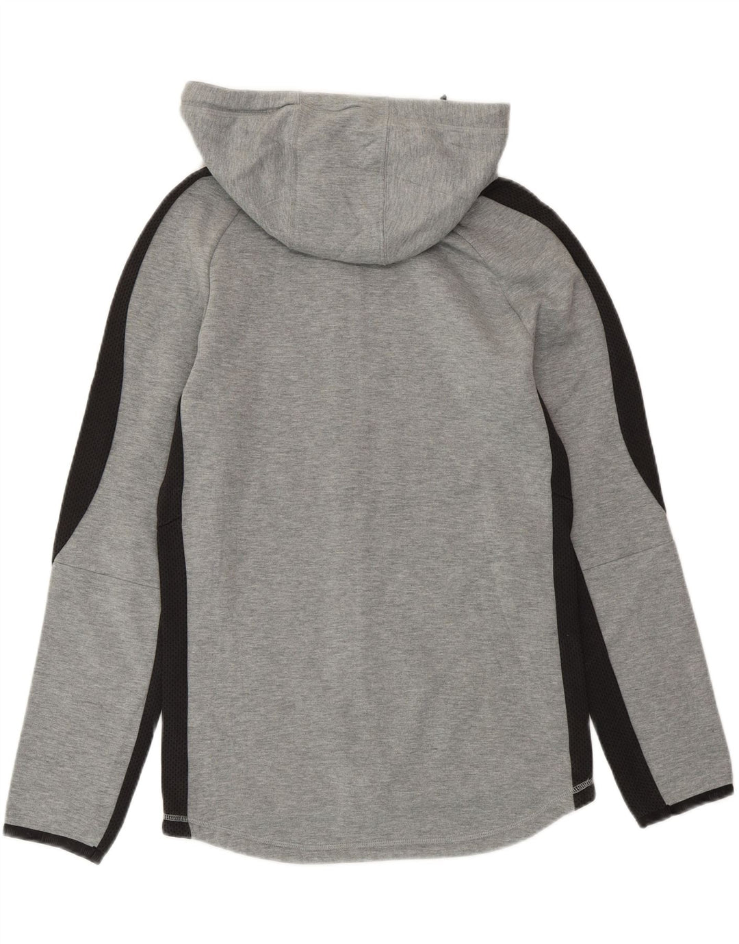 Felpa con cappuccio e zip da uomo PUMA piccola in cotone color block grigio