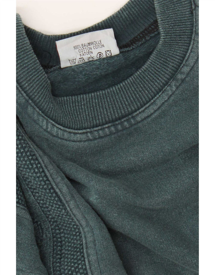 Felpa da uomo vintage maglione XL in cotone blu