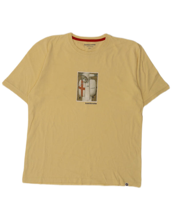 T-shirt grafica da uomo Lambretta Top grande in cotone giallo