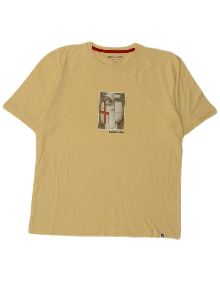T-shirt grafica da uomo Lambretta Top grande in cotone giallo