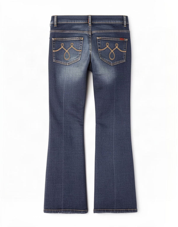 Jeans bootcut da donna Oasis UK 12 medio W30 L27 cotone blu