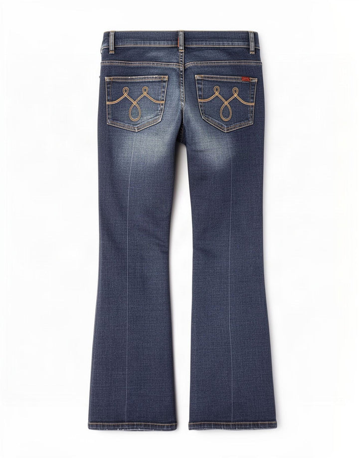 Jeans bootcut da donna Oasis UK 12 medio W30 L27 cotone blu