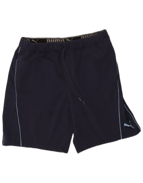 Pantaloncini sportivi da uomo PUMA grandi in cotone blu navy