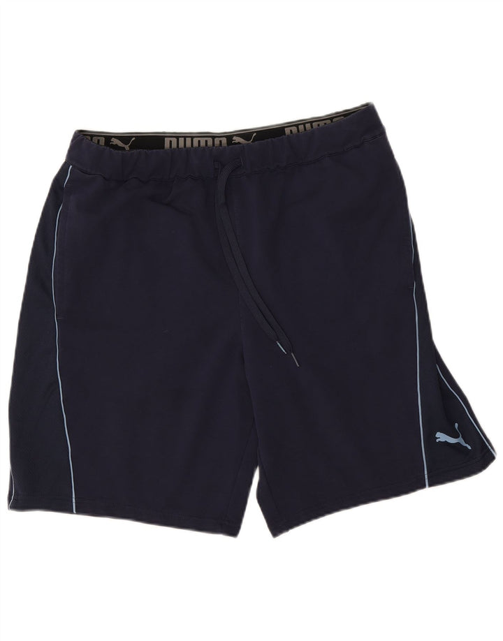 Pantaloncini sportivi da uomo PUMA grandi in cotone blu navy
