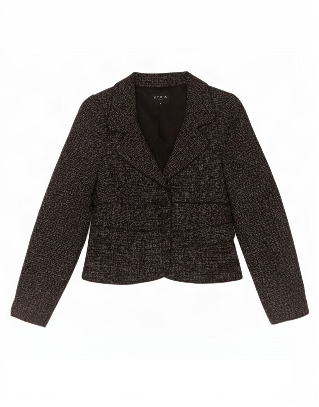 Giacca blazer a 3 bottoni da donna Hobbs UK 8 piccola poliestere grigio