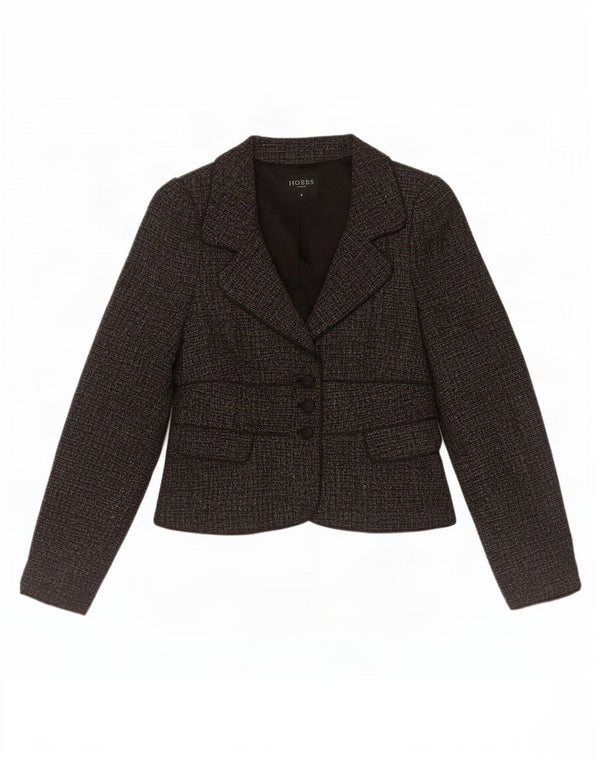 Giacca blazer a 3 bottoni da donna Hobbs UK 8 piccola poliestere grigio