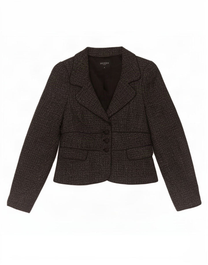 Giacca blazer a 3 bottoni da donna Hobbs UK 8 piccola poliestere grigio