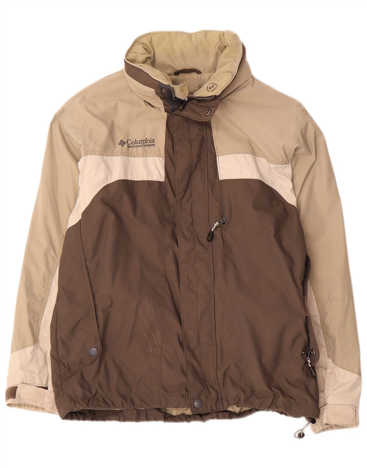 Giacca antipioggia Columbia Interchange da uomo UK 38 Nylon color block marrone medio