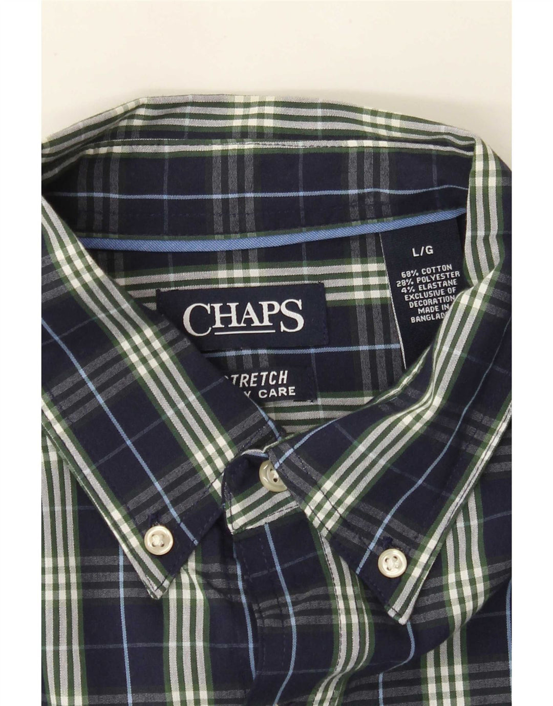 Camicia da uomo Chaps grande in cotone a quadri blu navy
