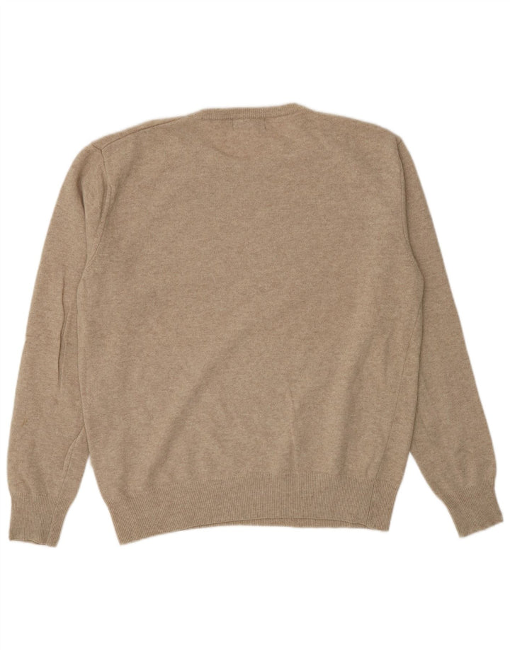Maglione Kappa da uomo girocollo in lana d'agnello beige medio