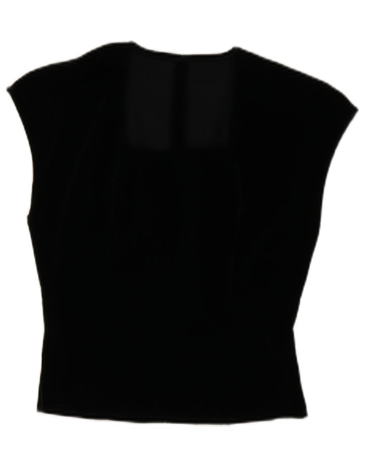 Top camicetta vintage da donna con gilet IT 44 medio nero