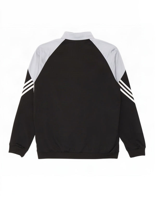 Giacca da ginnastica da uomo Adidas, giacca grande, in poliestere color block nero