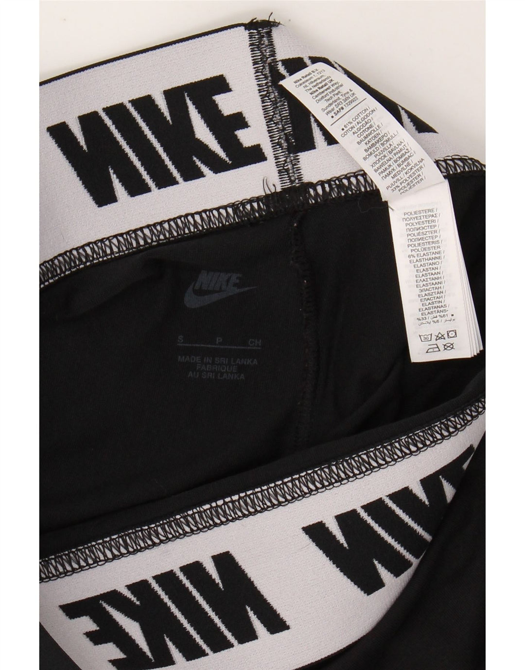 Leggings grafici da donna NIKE UK 8 piccoli in cotone nero