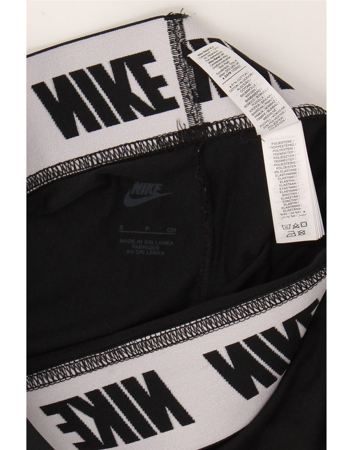 Leggings grafici da donna NIKE UK 8 piccoli in cotone nero