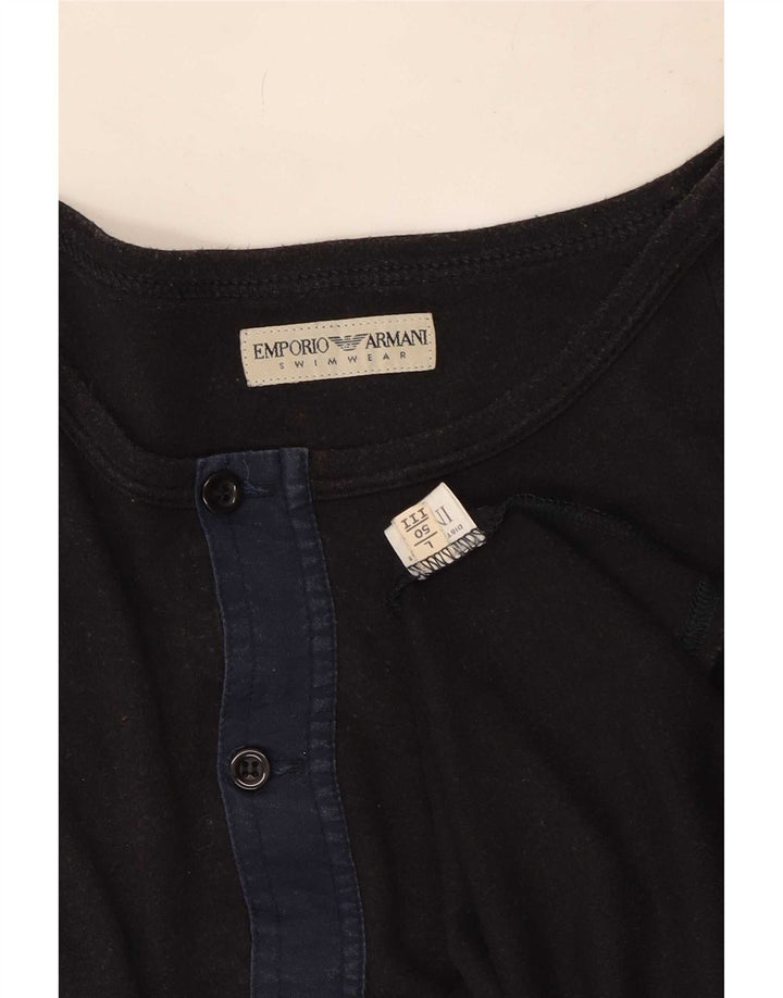 Armani Exchange Top grafico da uomo a maniche lunghe in cotone grigio grande