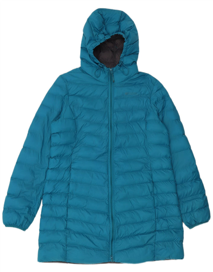 Cappotto imbottito lungo da donna Mountain Warehouse UK 16 Large Blu Nylon