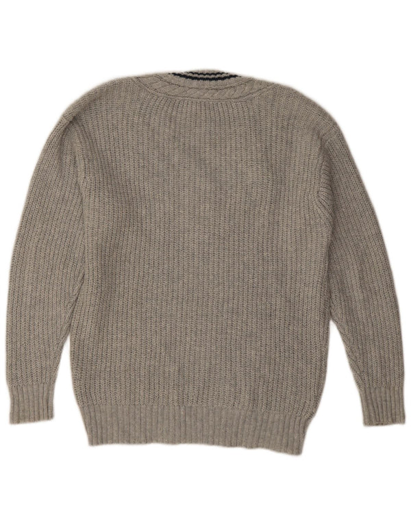 Maglione da uomo con scollo a V American Eagle piccolo in cotone grigio