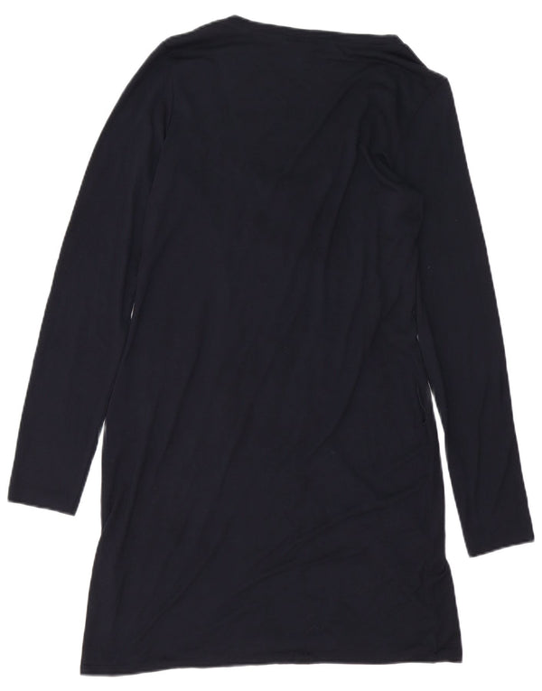 Abito a trapezio a maniche lunghe da donna BENETTON UK 14 blu navy medio