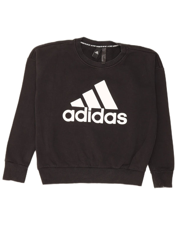 Felpa oversize grafica da donna Adidas UK 6 XS cotone nero
