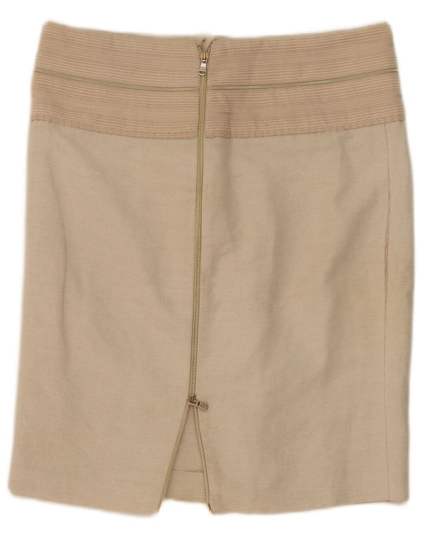 Vintage Womens Straight Skirt IT 46 Large W34  Beige Linen
