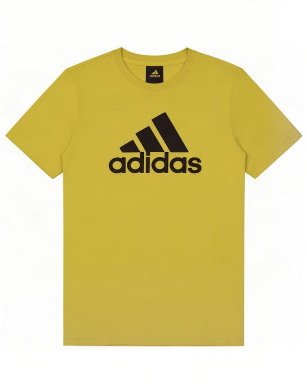 T-shirt grafica da ragazzo Adidas Top 11-12 anni in cotone giallo