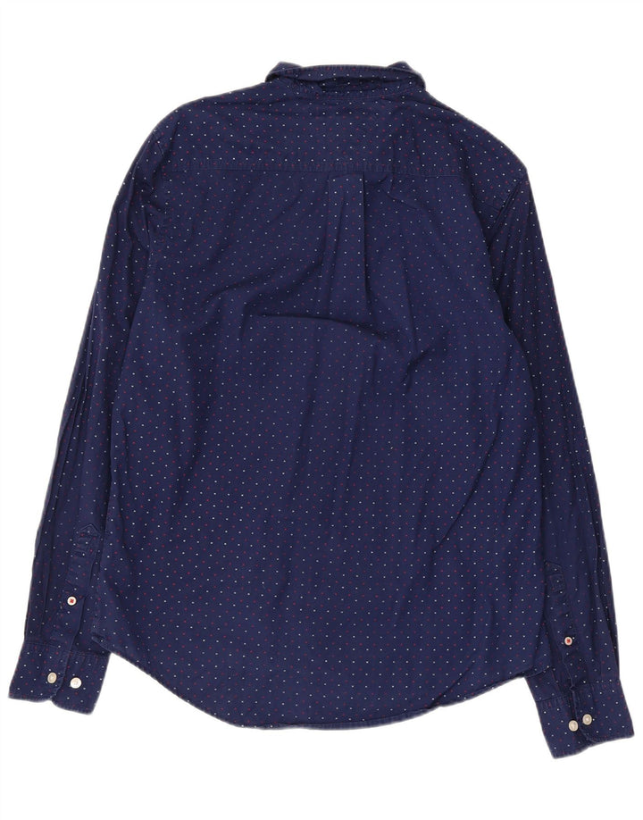 Camicia grafica da uomo Tommy Hilfiger piccola in cotone blu navy