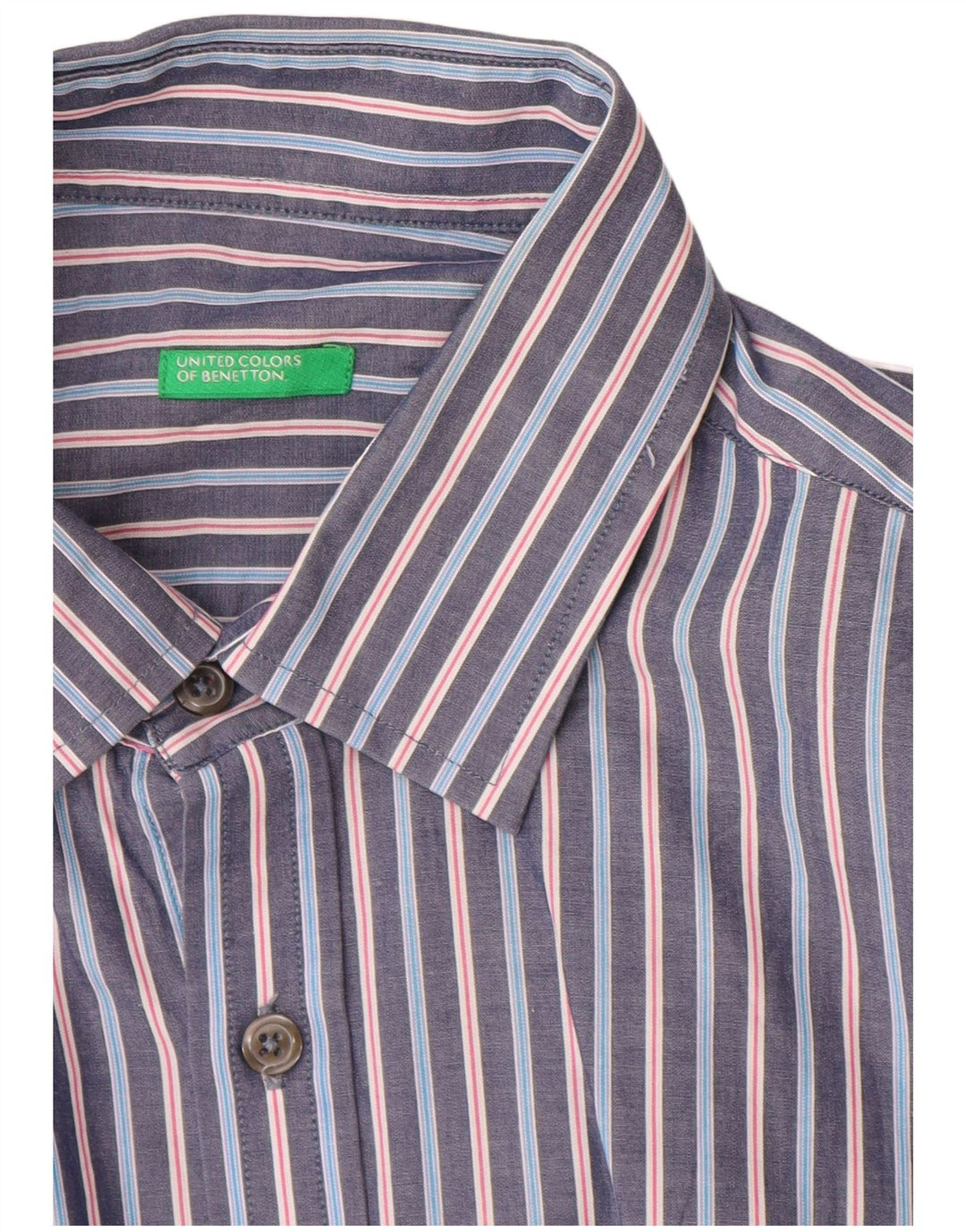 Camicia Benetton Uomo Blu Medio Righe