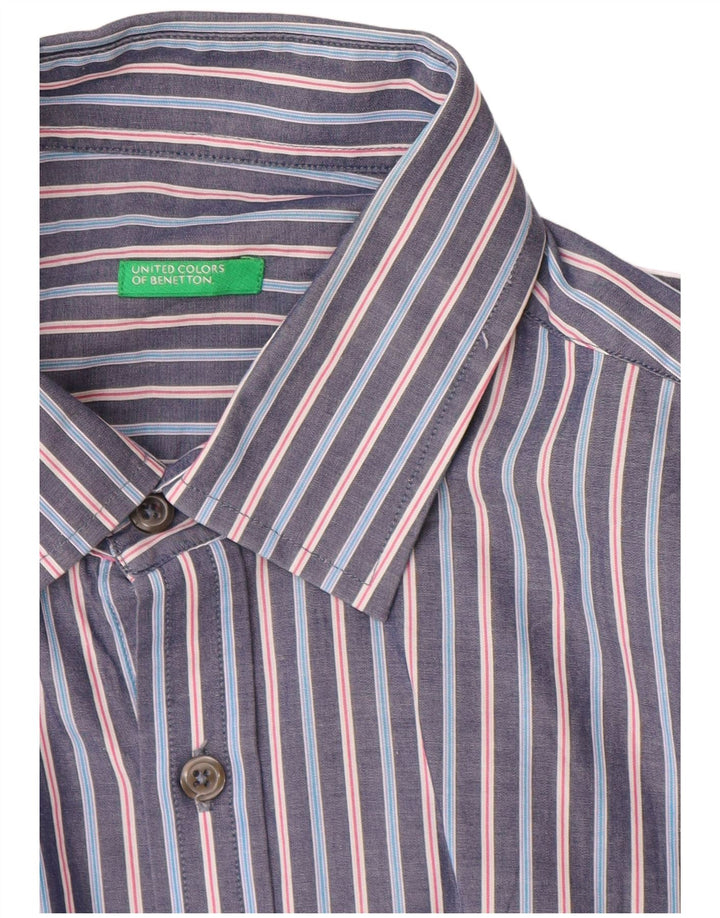 Camicia Benetton Uomo Blu Medio Righe