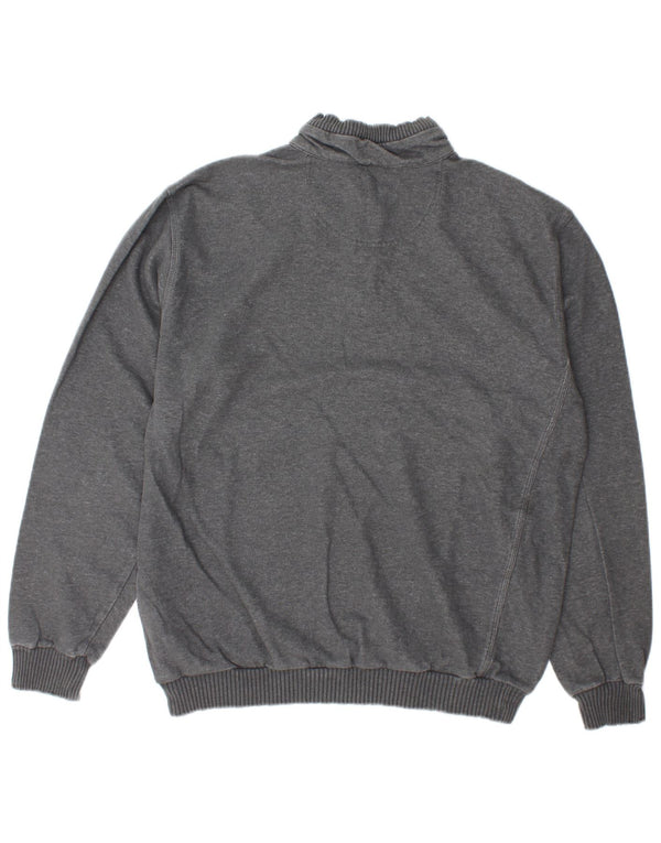 Felpa Champion da uomo con zip e collo, maglione XL, cotone grigio