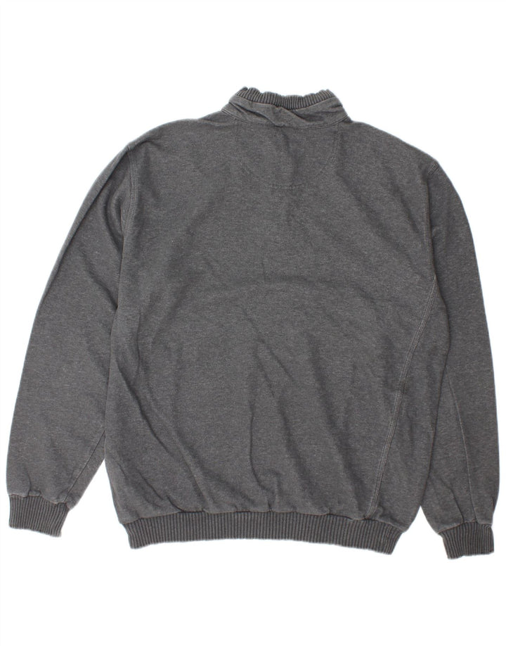 Felpa Champion da uomo con zip e collo, maglione XL, cotone grigio