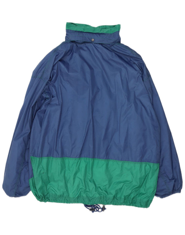 Marcel Clair Mens Loose Fit Rain Jacket UK 42 XL Navy Blue Colourblock