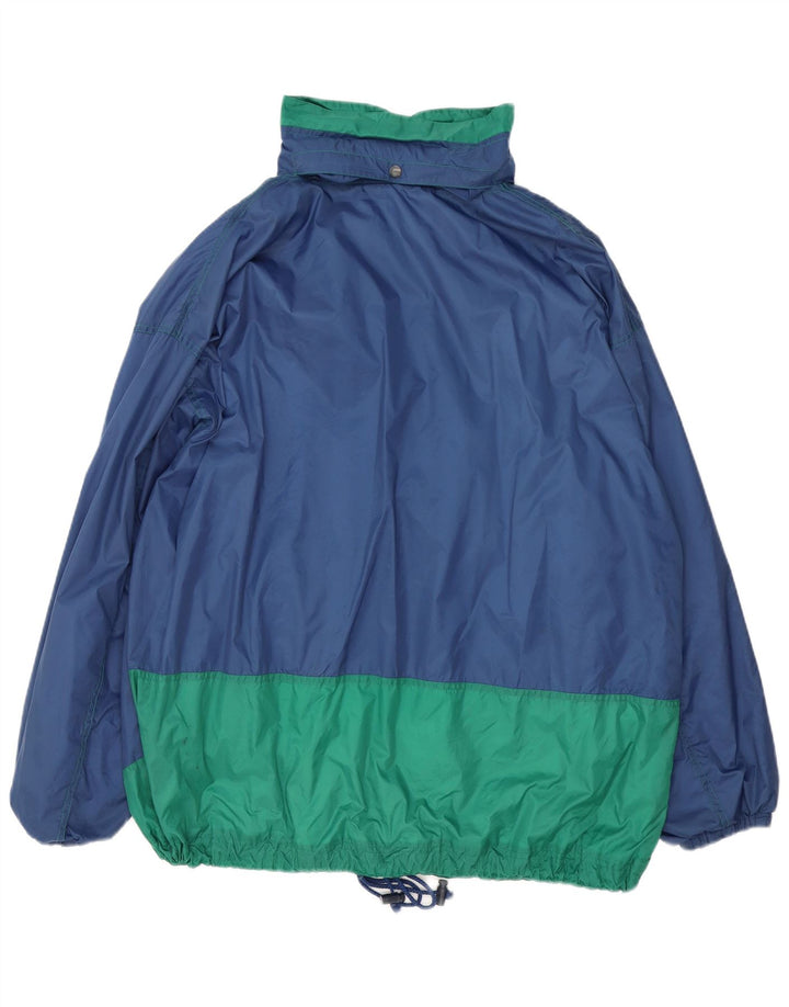 Giacca antipioggia da uomo vestibilità ampia Marcel Clair UK 42 XL Blu navy color block