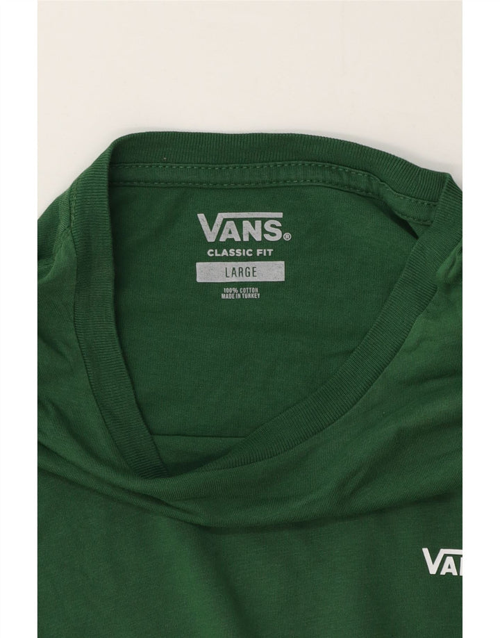 Vans Maglia da uomo Classic Fit a maniche lunghe grande in cotone verde