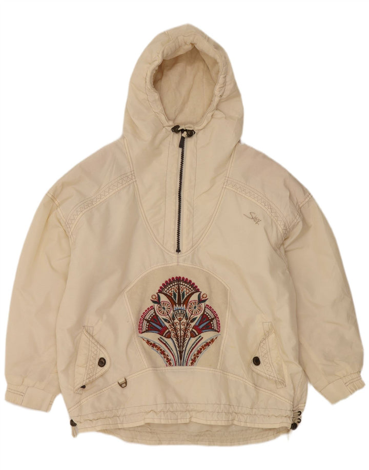 Giacca anorak da donna con cappuccio Silvy EU 38 medio bianco sporco Paisley
