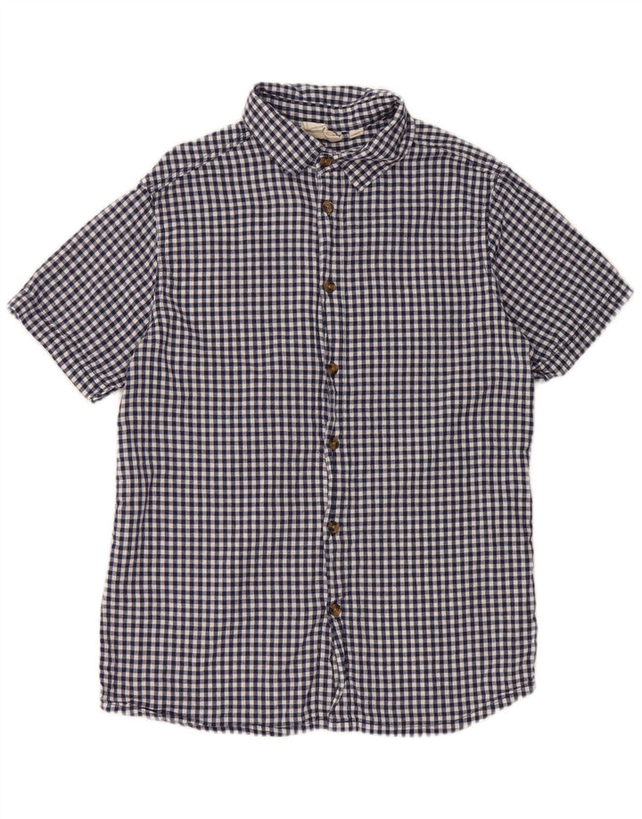Camicia a maniche corte da uomo Mountain Warehouse XS in cotone a quadretti blu