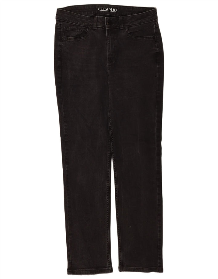 Jeans dritti da donna Marks & Spencer UK 12 medio W32 L30 cotone nero