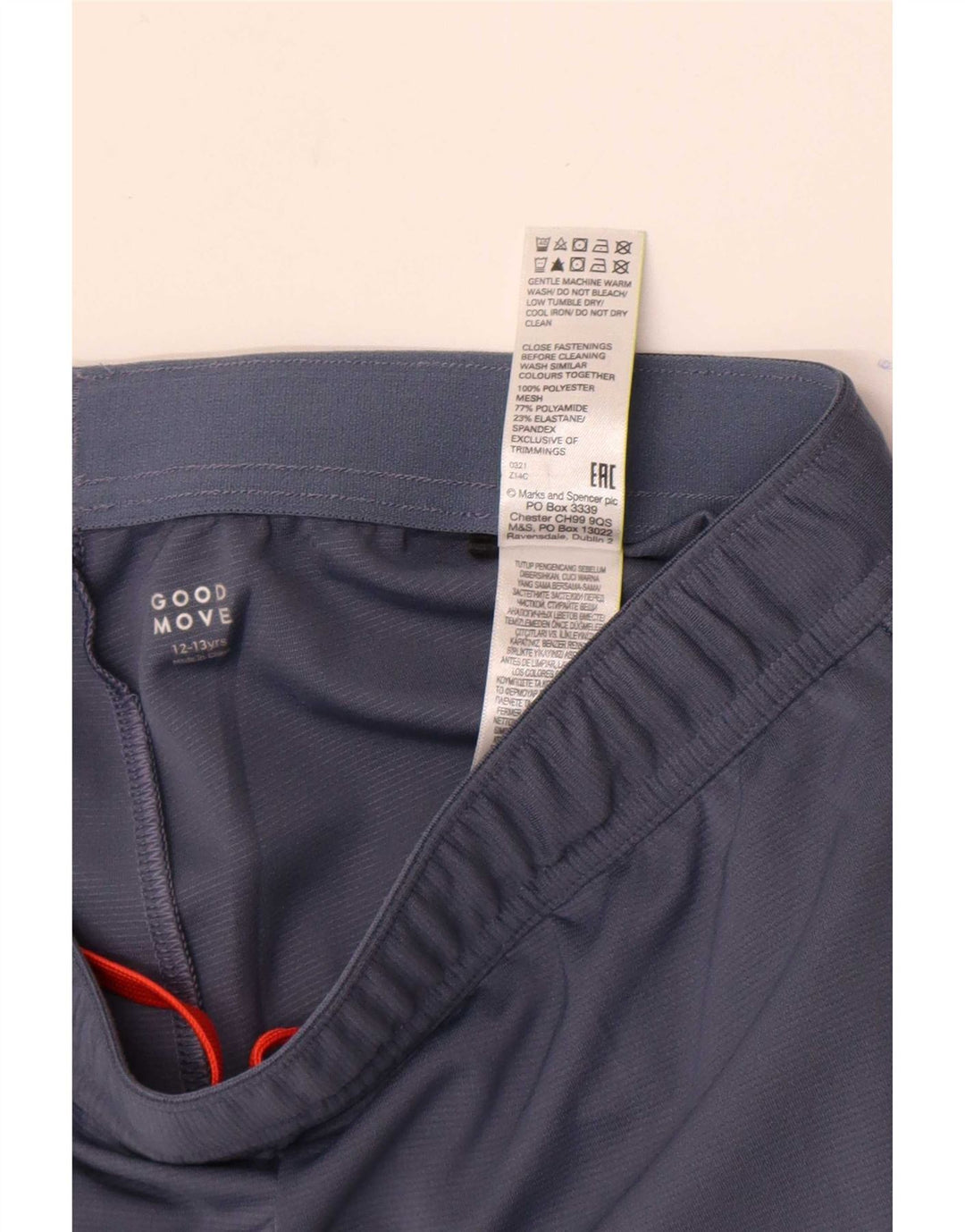 Pantaloncini sportivi da ragazzo Marks & Spencer 12-13 anni in poliestere blu navy