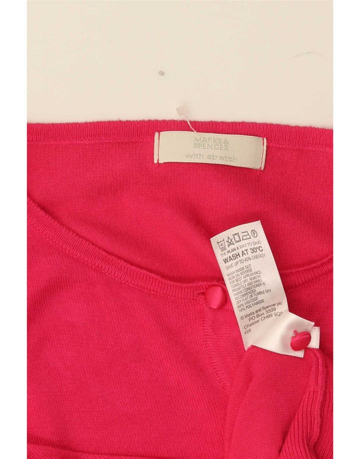 Maglione cardigan da donna Marks & Spencer UK 8 Small Rosa Viscosa