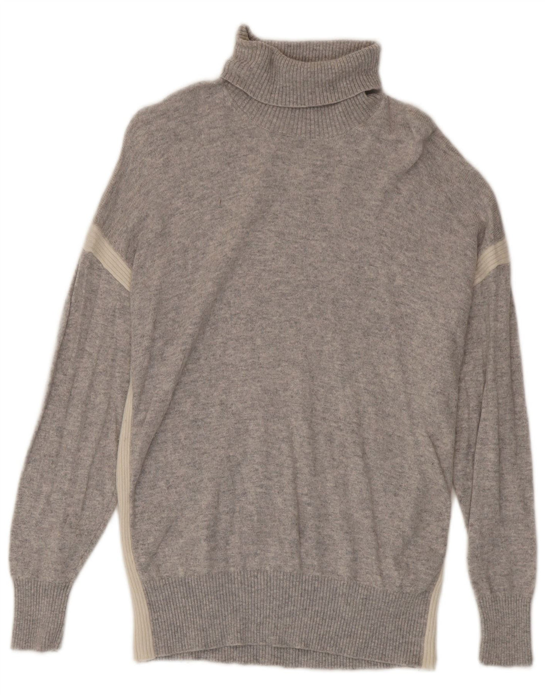 Maglione da uomo Reiss con collo alto e lana color block grigio medio
