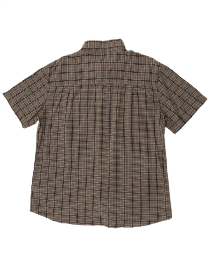 Camicia a maniche corte da uomo Mountain Warehouse XL in cotone grigio a quadri