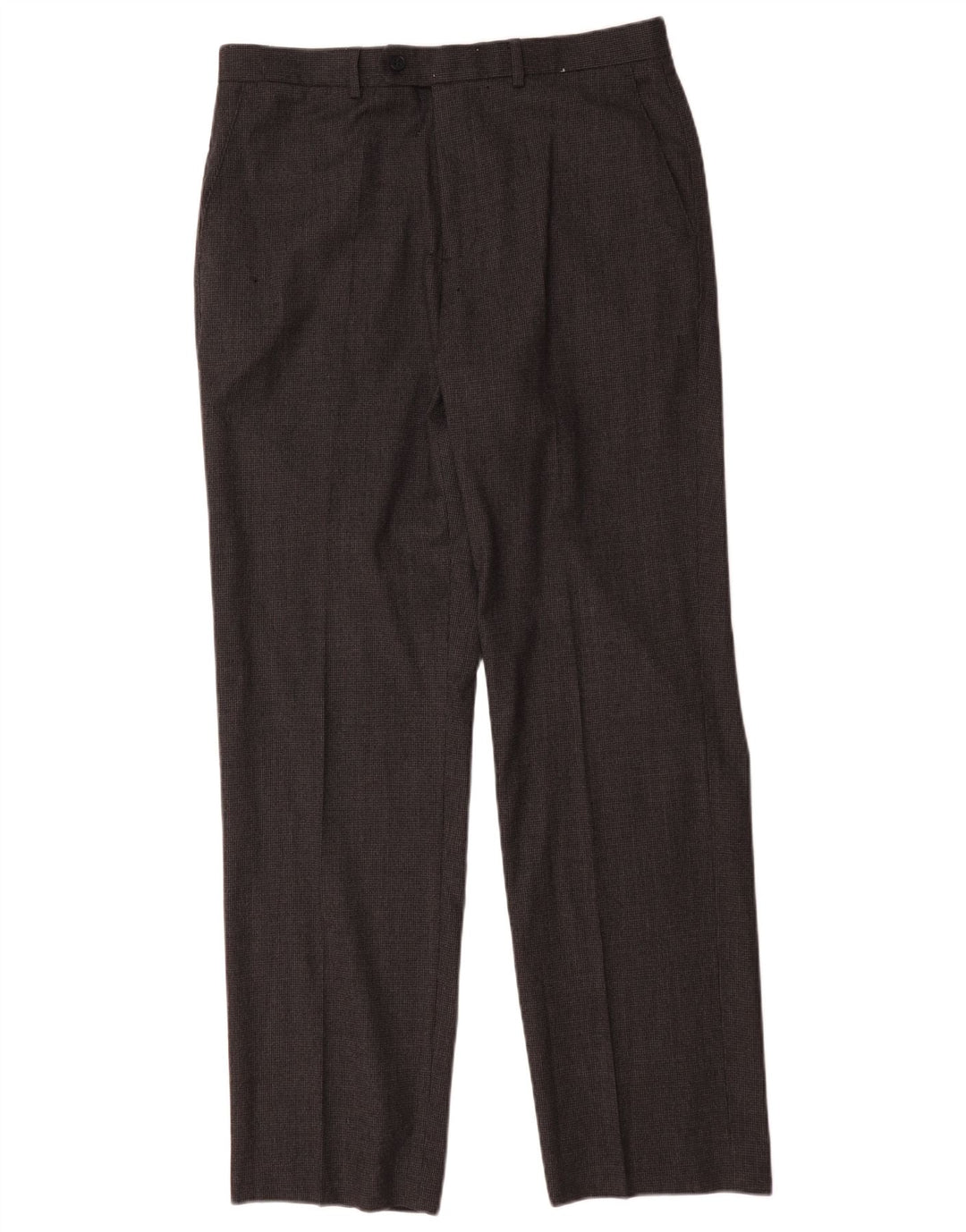 Pantaloni da abito dritti da uomo Marks & Spencer W34 L32 in lana grigia